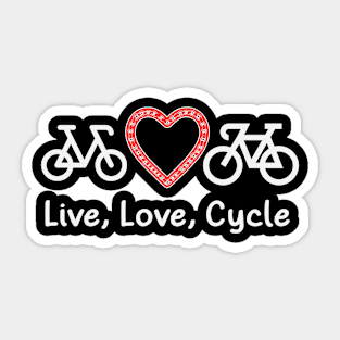 Cycling Love Live Love Cycle Sticker